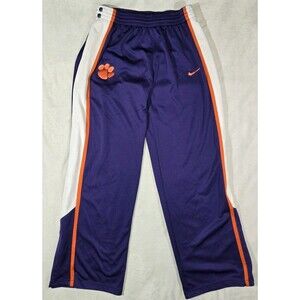 Mens Nike DriFit Clemson Tigers Snap Away Basketball Pants Large 30x32.5 Purple
